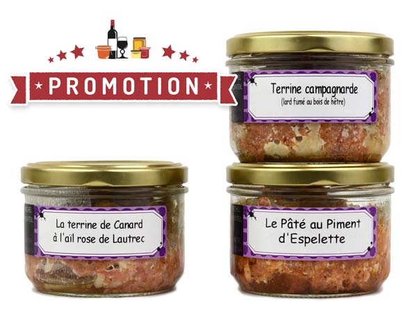 Lot de pâtés<br>tradition du Sud-Ouest - 540 gr